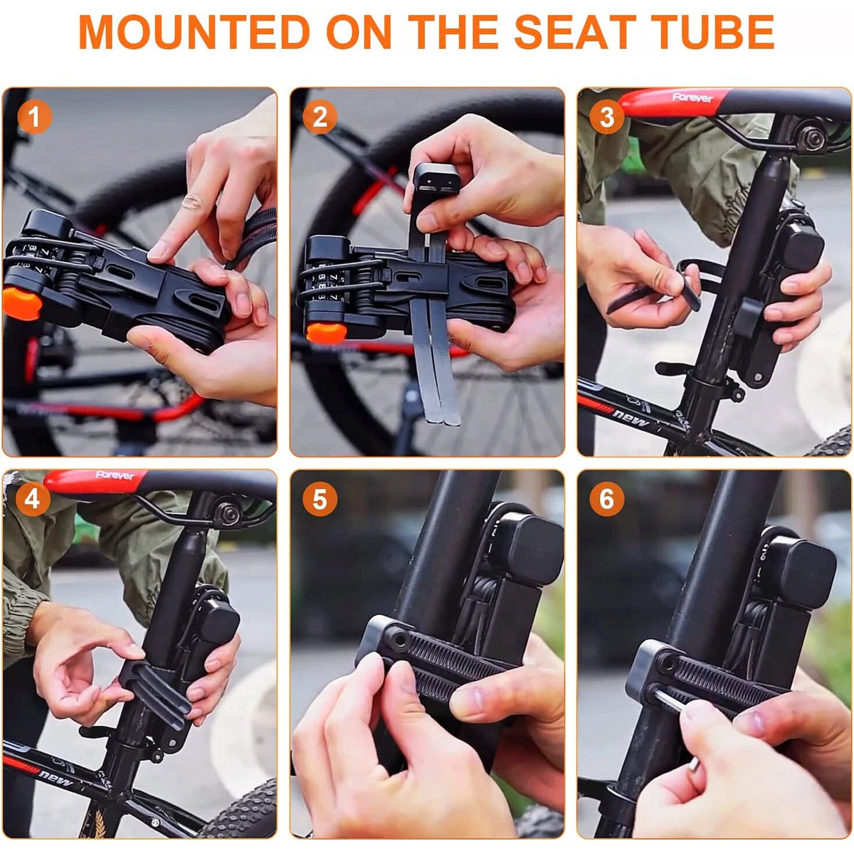 KeepyRide Alloy Steel Folding Bike Lock with 4-Digit Combination