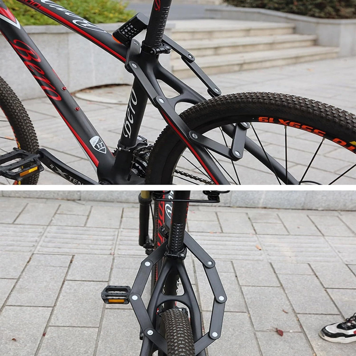 KeepyRide Alloy Steel Folding Bike Lock with 4-Digit Combination