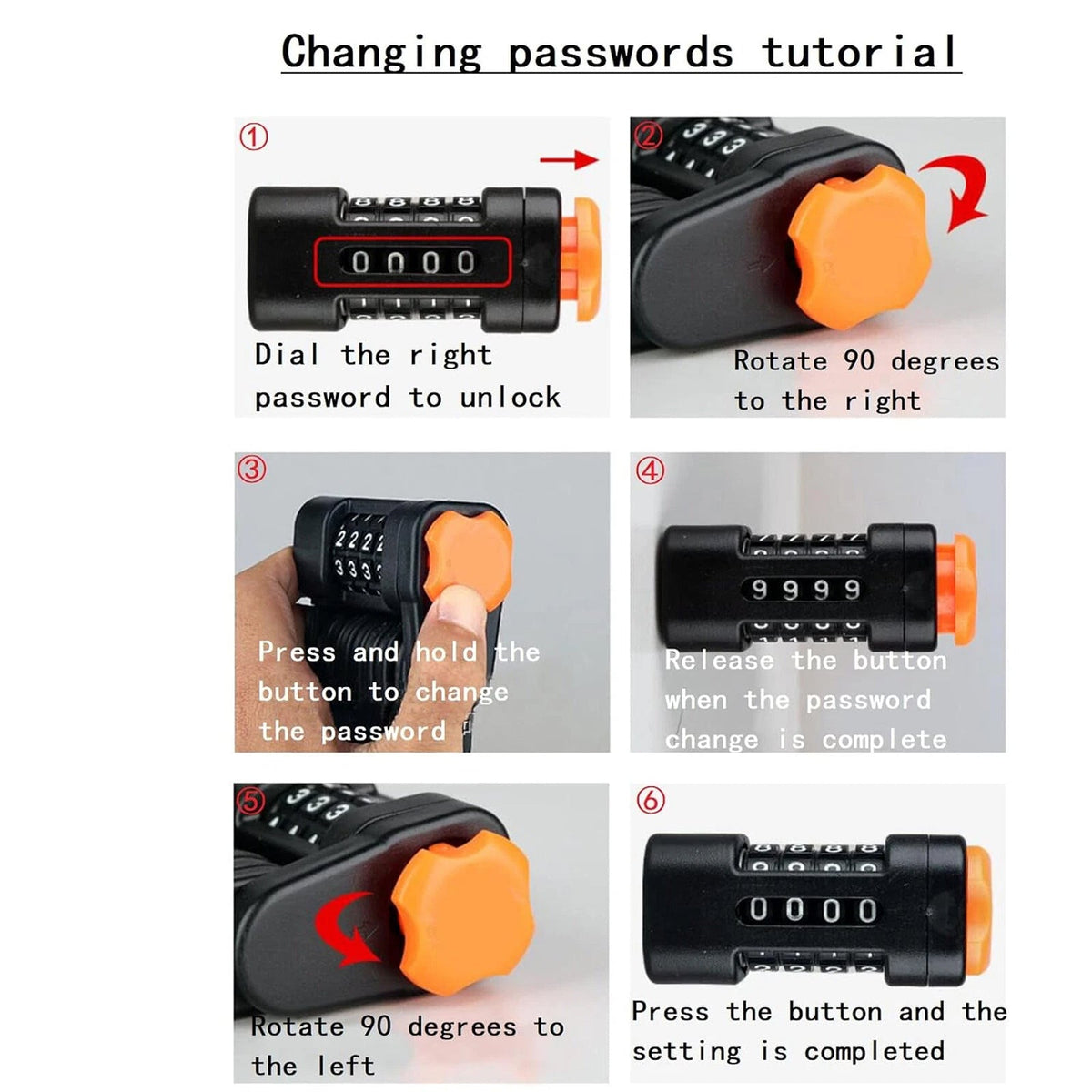KeepyRide Alloy Steel Folding Bike Lock with 4-Digit Combination