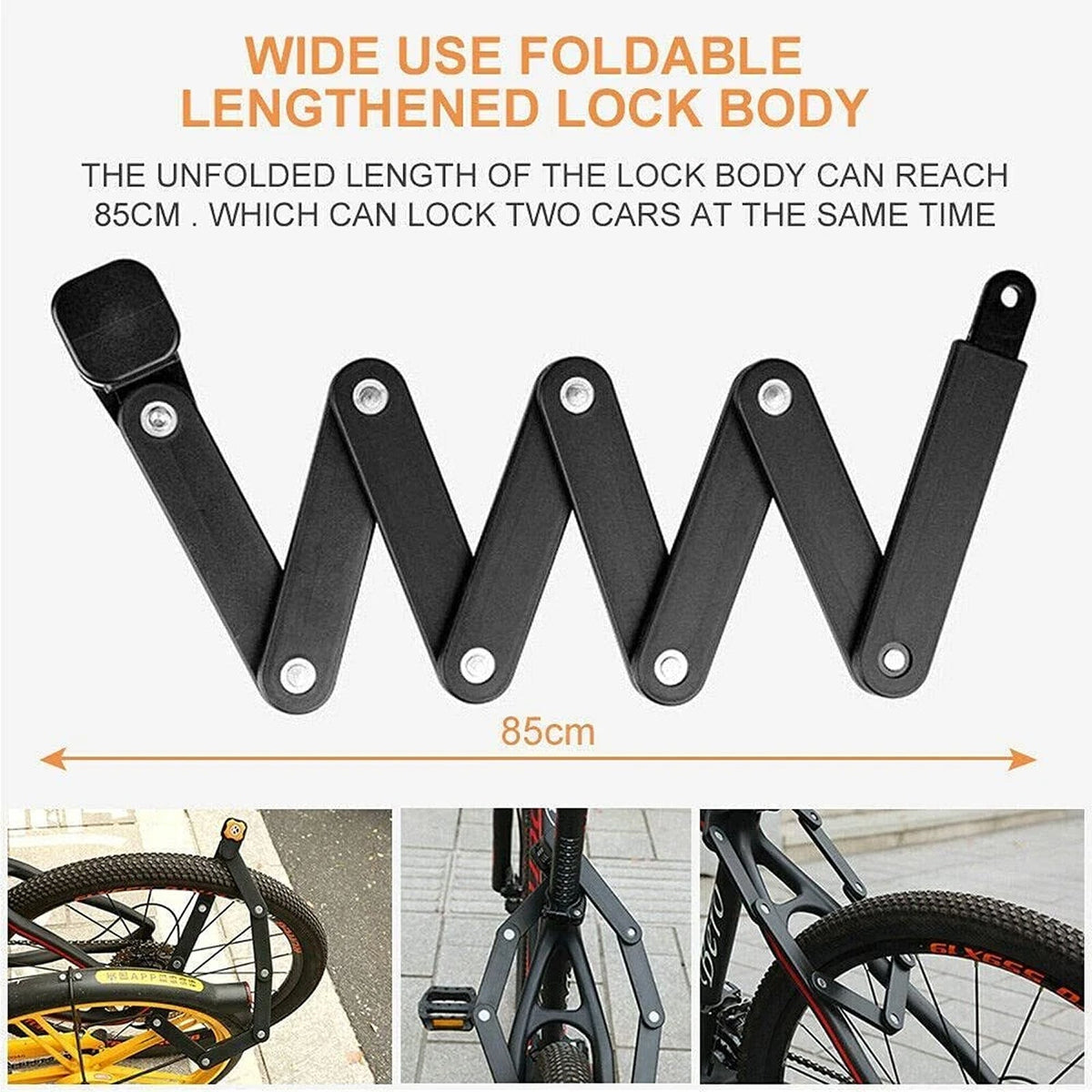 KeepyRide Alloy Steel Folding Bike Lock with 4-Digit Combination