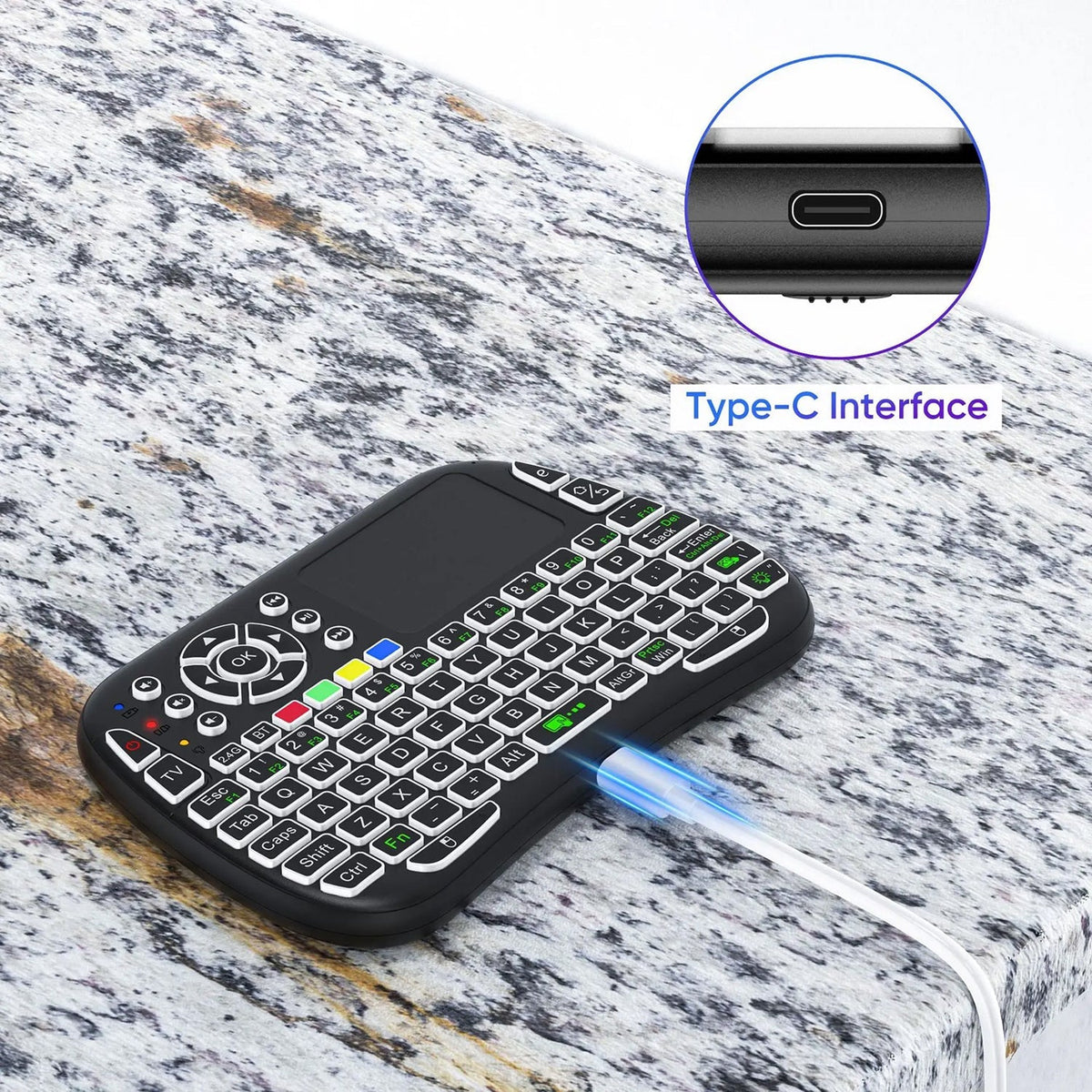 KeyFlexy Mini Wireless Keyboard with Air Mouse & Voice Search