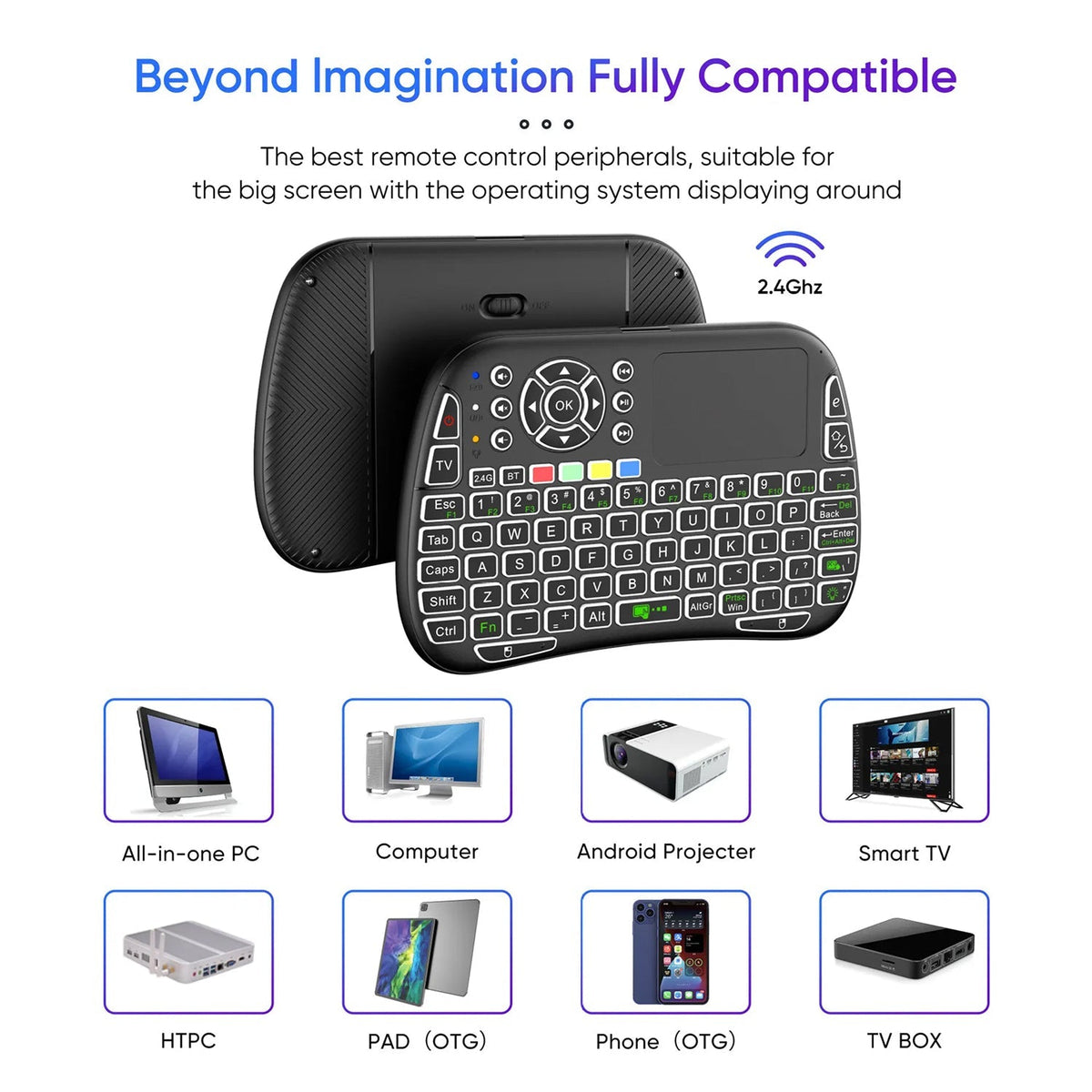 KeyFlexy Mini Wireless Keyboard with Air Mouse & Voice Search