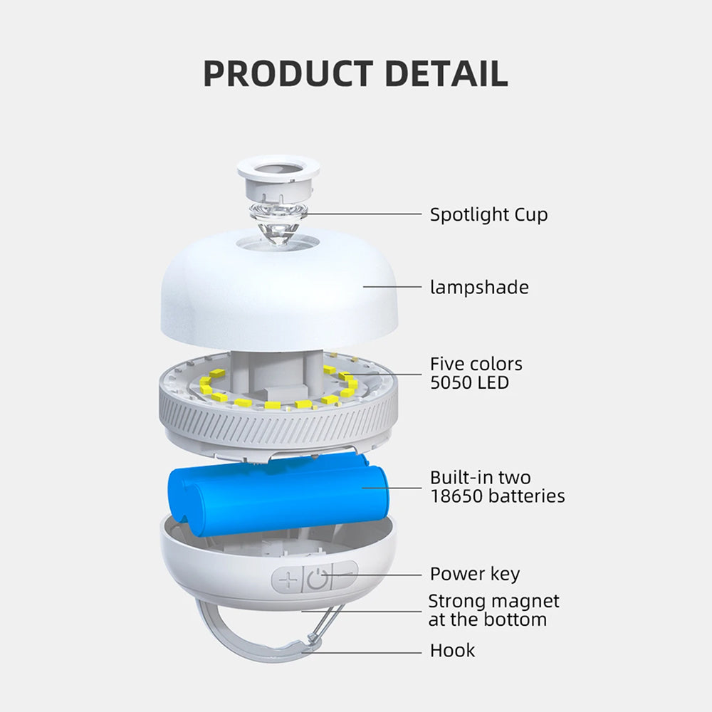 Lampterny 5200mAh Multi-Colour Rechargeable Camping Lantern