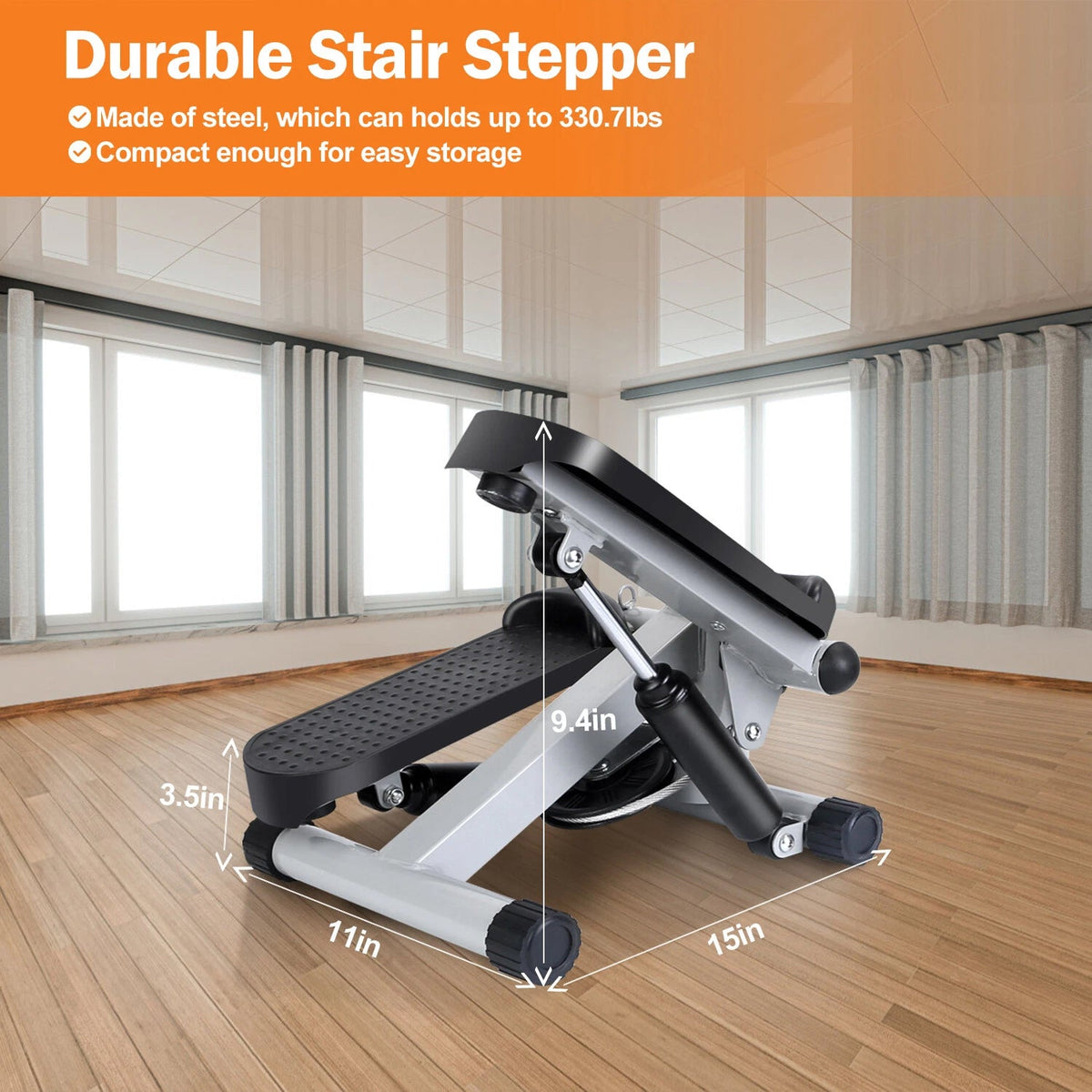 Leggumda Mini Stepper with Resistance Bands - Low-Impact Home Workout