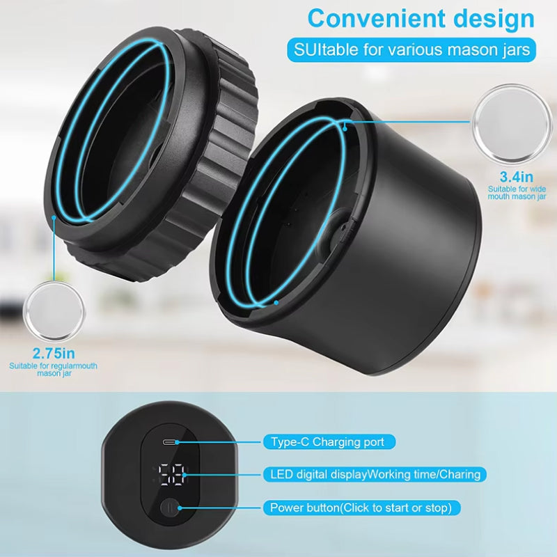 LockNJar Electric Mason Jar Vacuum Sealer for Long-Term Food Freshness