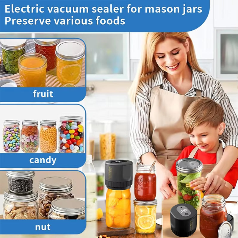 LockNJar Electric Mason Jar Vacuum Sealer for Long-Term Food Freshness