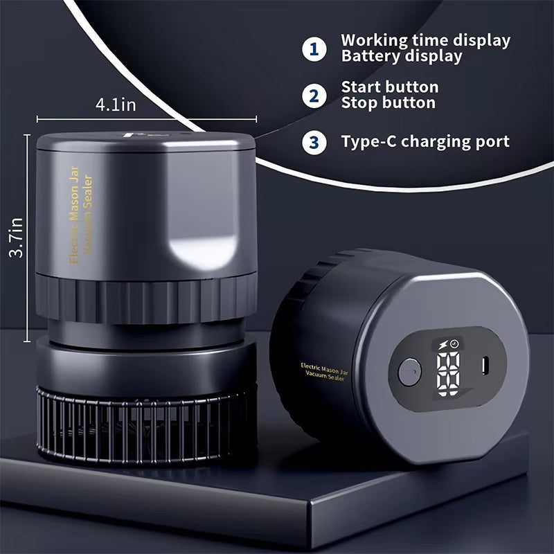 LockNJar Electric Mason Jar Vacuum Sealer for Long-Term Food Freshness