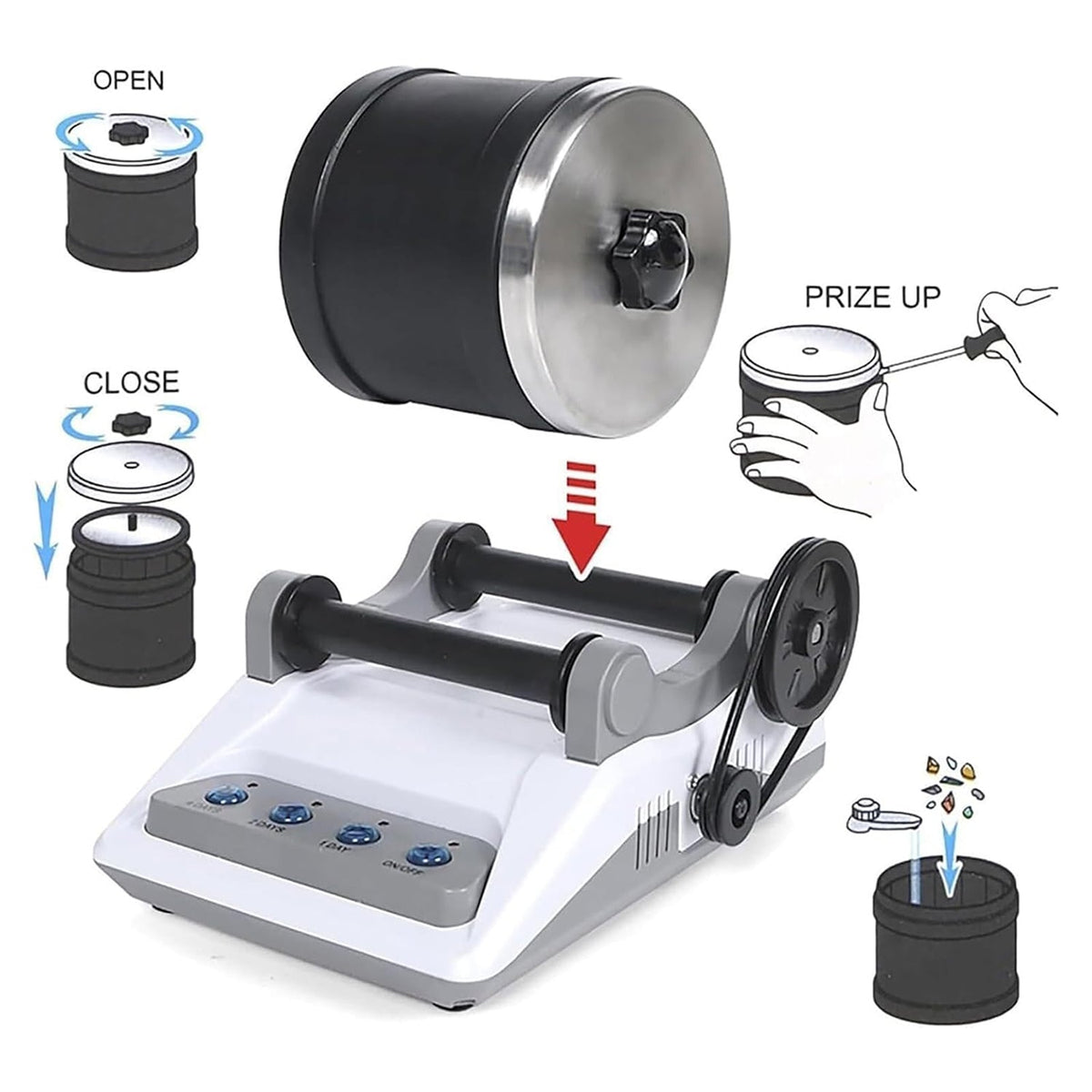 LustGemix Professional Rock Tumbler Kit for Beginners