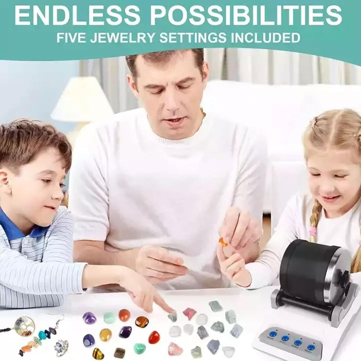 LustGemix Professional Rock Tumbler Kit for Beginners