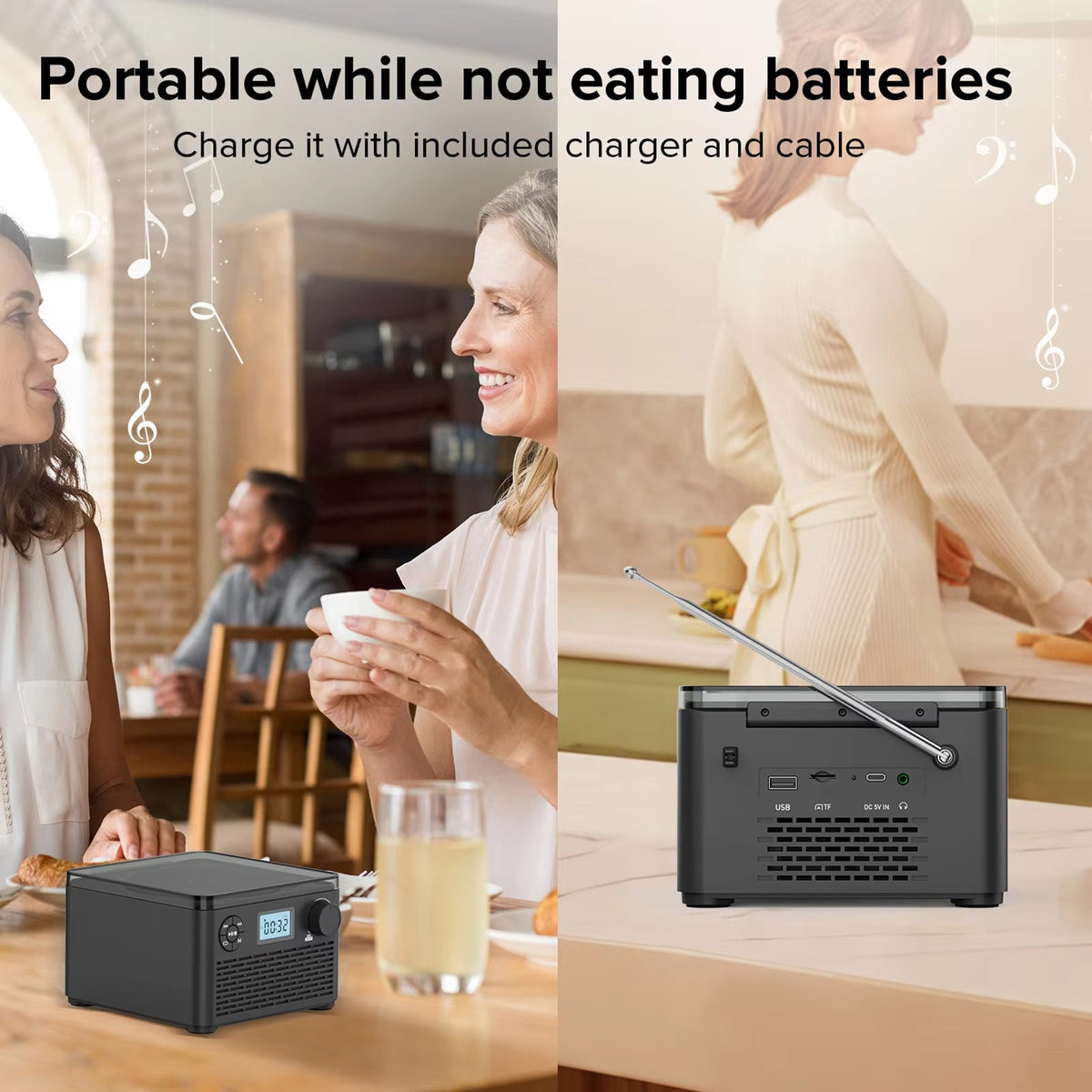 MeloZex Portable CD Player & FM Radio with Bluetooth