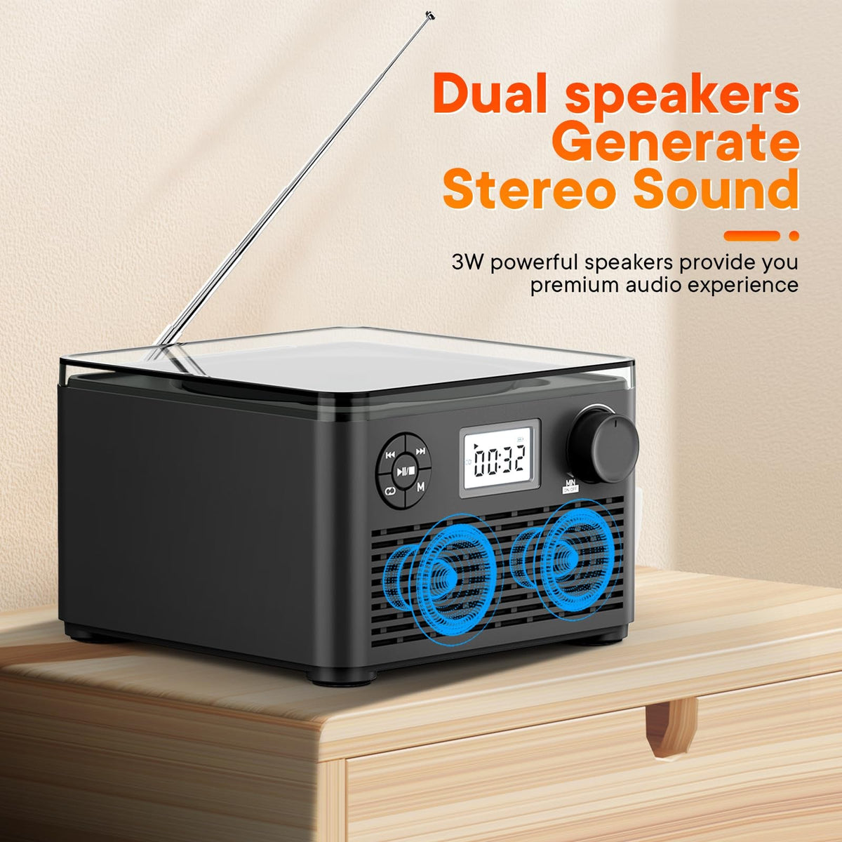 MeloZex Portable CD Player & FM Radio with Bluetooth