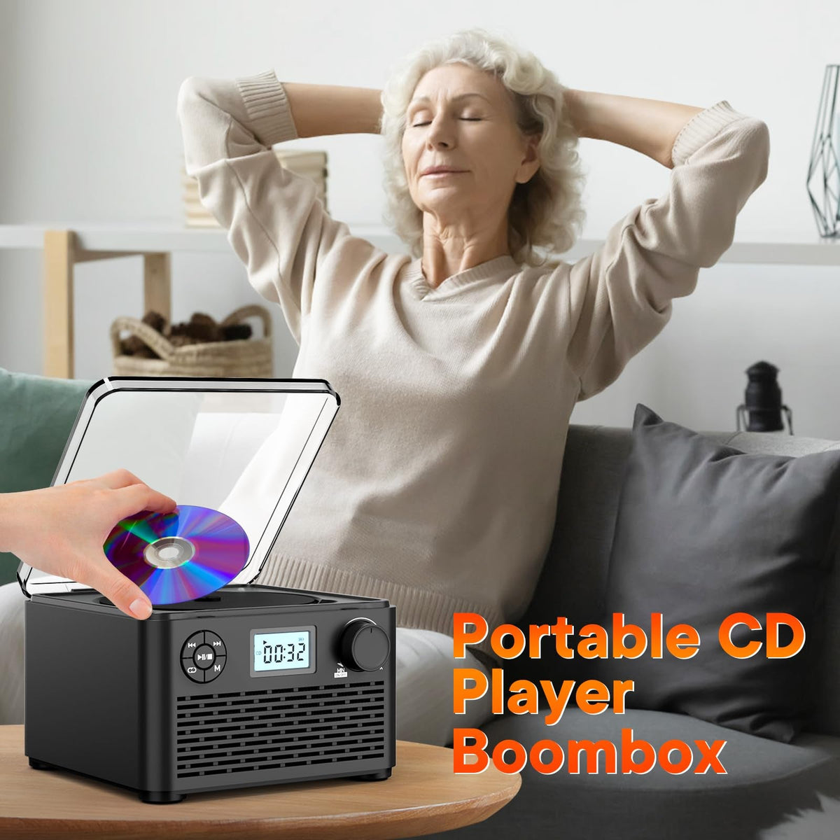 MeloZex Portable CD Player & FM Radio with Bluetooth