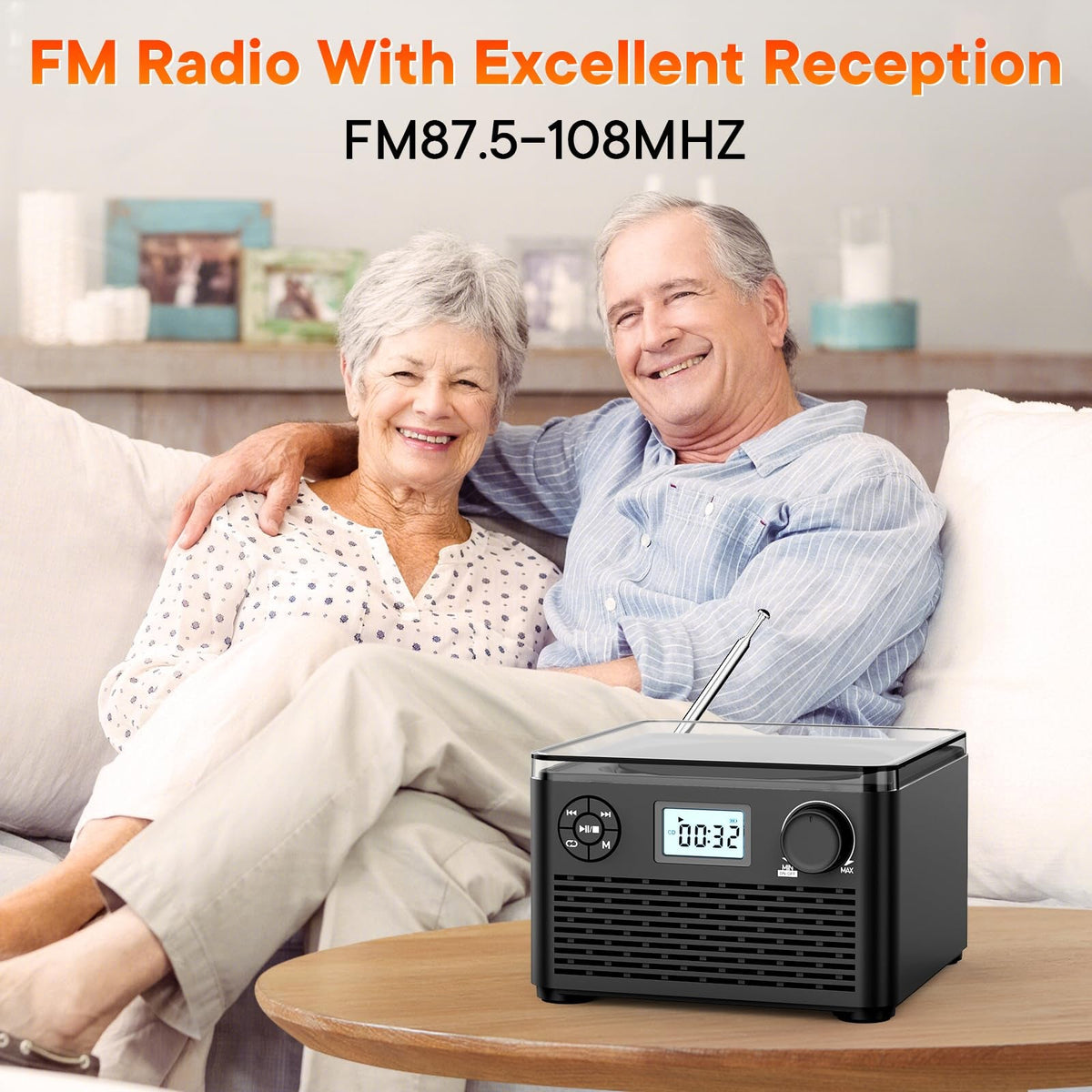 MeloZex Portable CD Player & FM Radio with Bluetooth