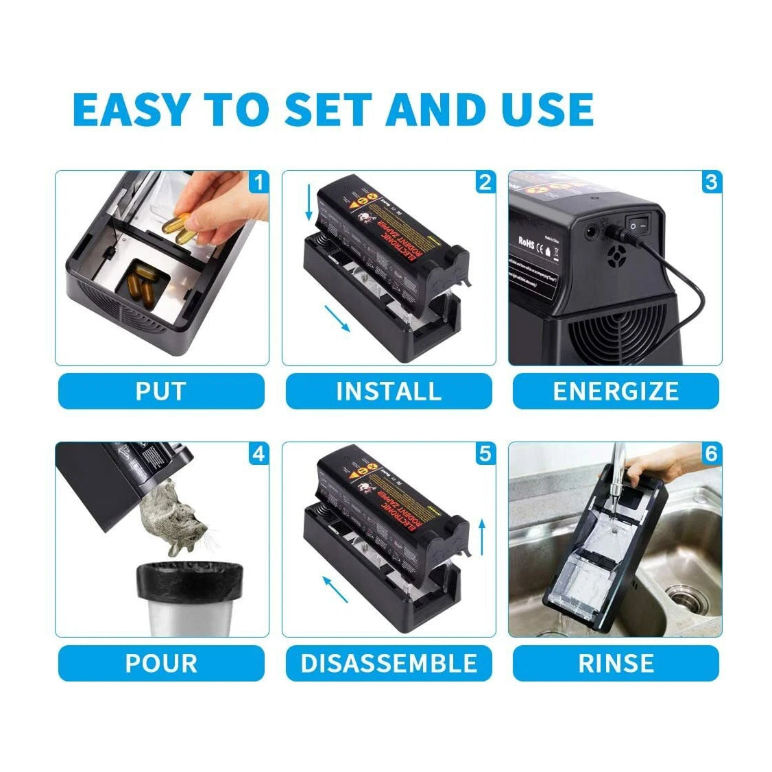 MiceGrab v2 High Voltage 7000V Electric Rat Trap UK