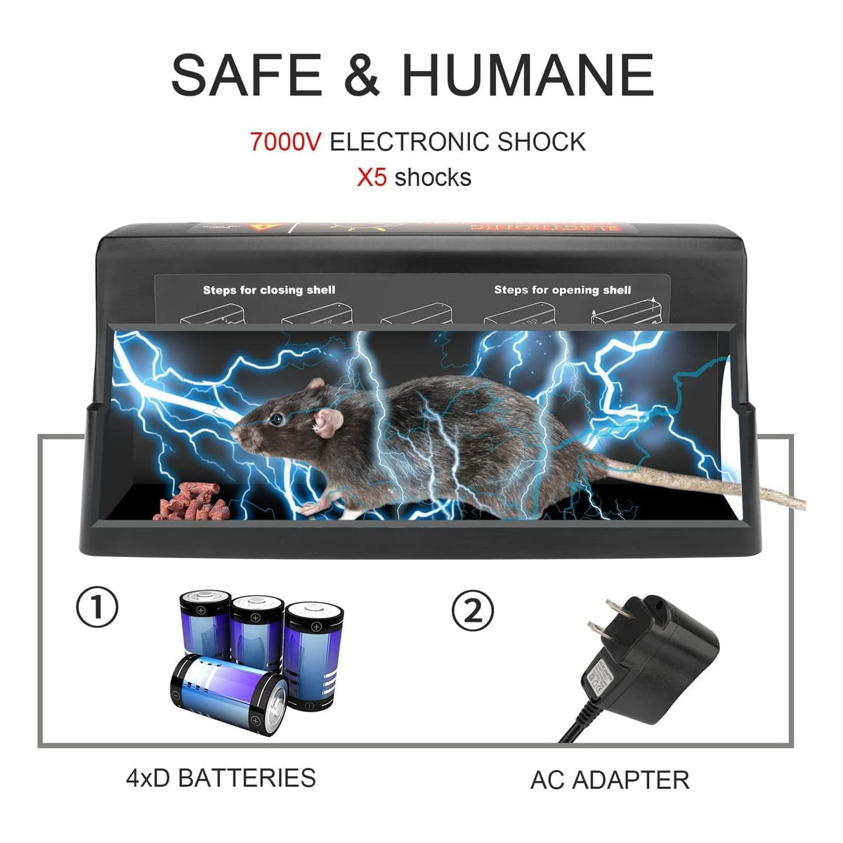 MiceGrab v2 High Voltage 7000V Electric Rat Trap UK