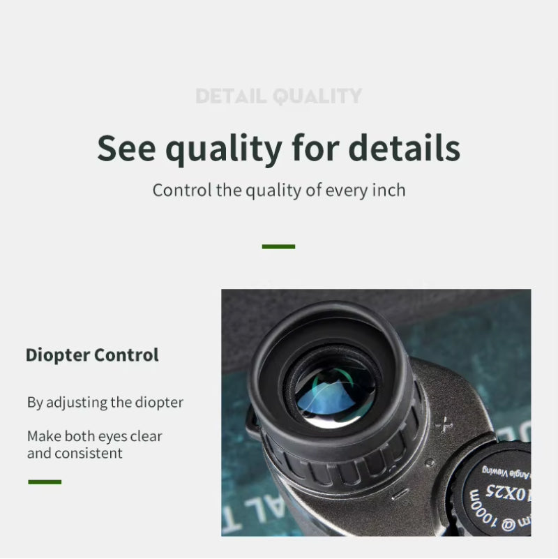 MikoSpek 10X Compact Binoculars with BAK4 Prisms