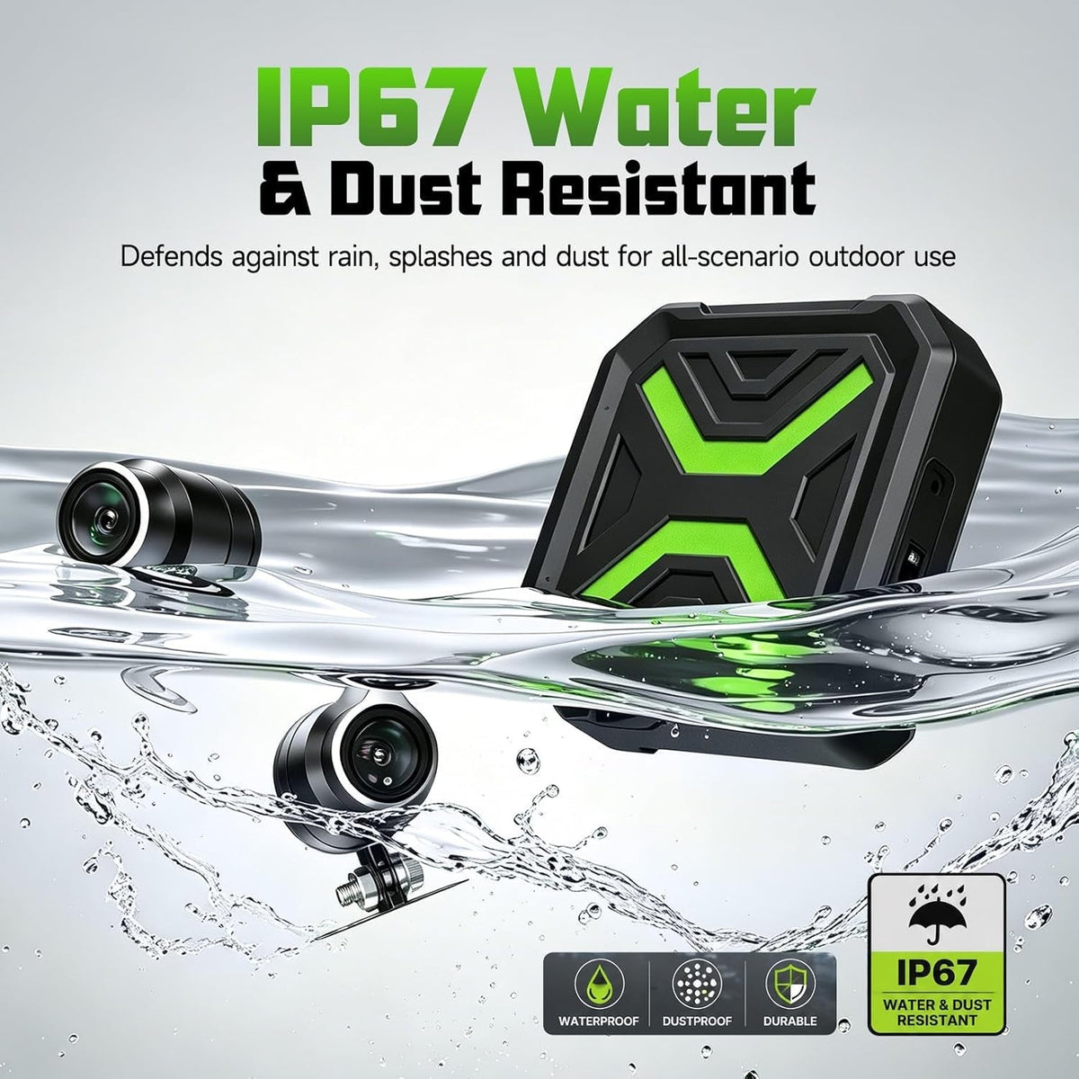 MotoVuexo Dual 2K Motorcycle Dash Cam with EIS & Parking Monitor
