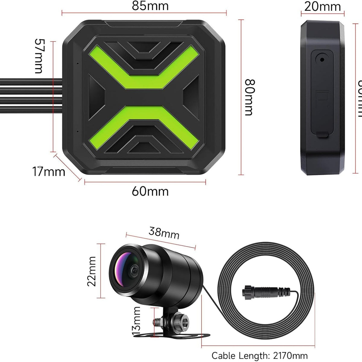 MotoVuexo Dual 2K Motorcycle Dash Cam with EIS & Parking Monitor