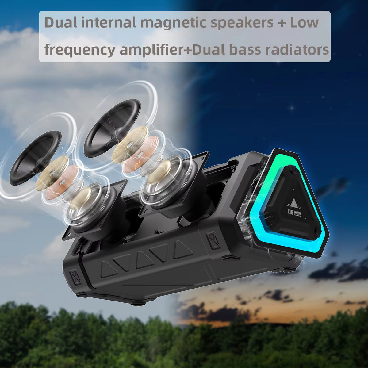 MusaTrek 40W Outdoor Bluetooth Speaker IPX7 Waterproof