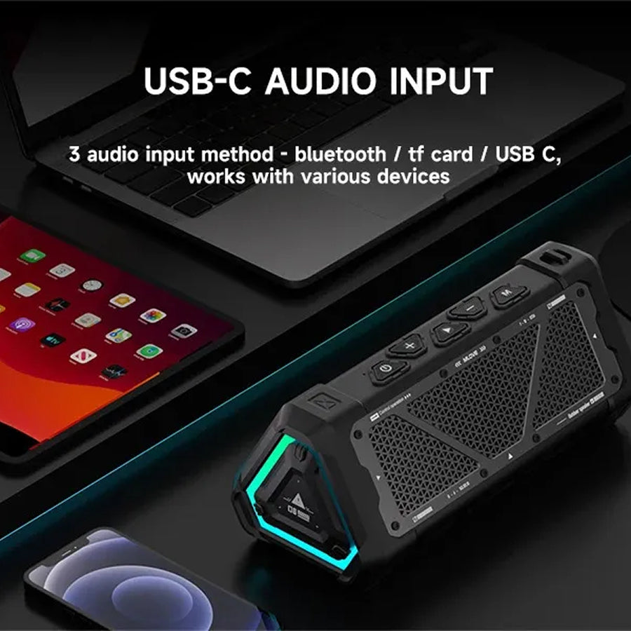 MusaTrek 40W Outdoor Bluetooth Speaker IPX7 Waterproof