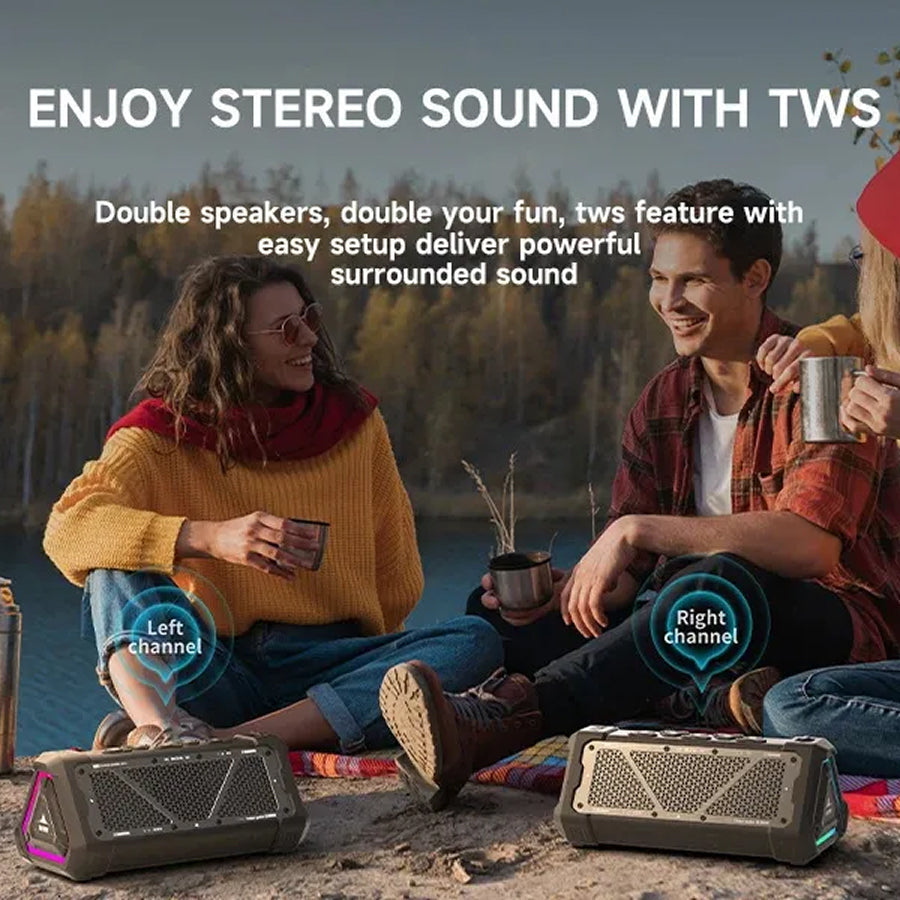 MusaTrek 40W Outdoor Bluetooth Speaker IPX7 Waterproof