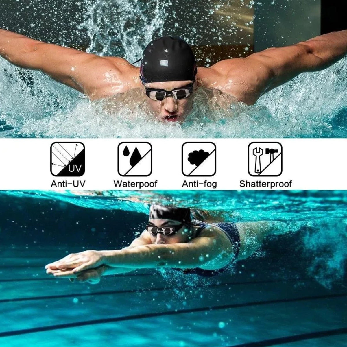 NexFinix Professional Swimming Goggles with Anti-Fog HD Lenses