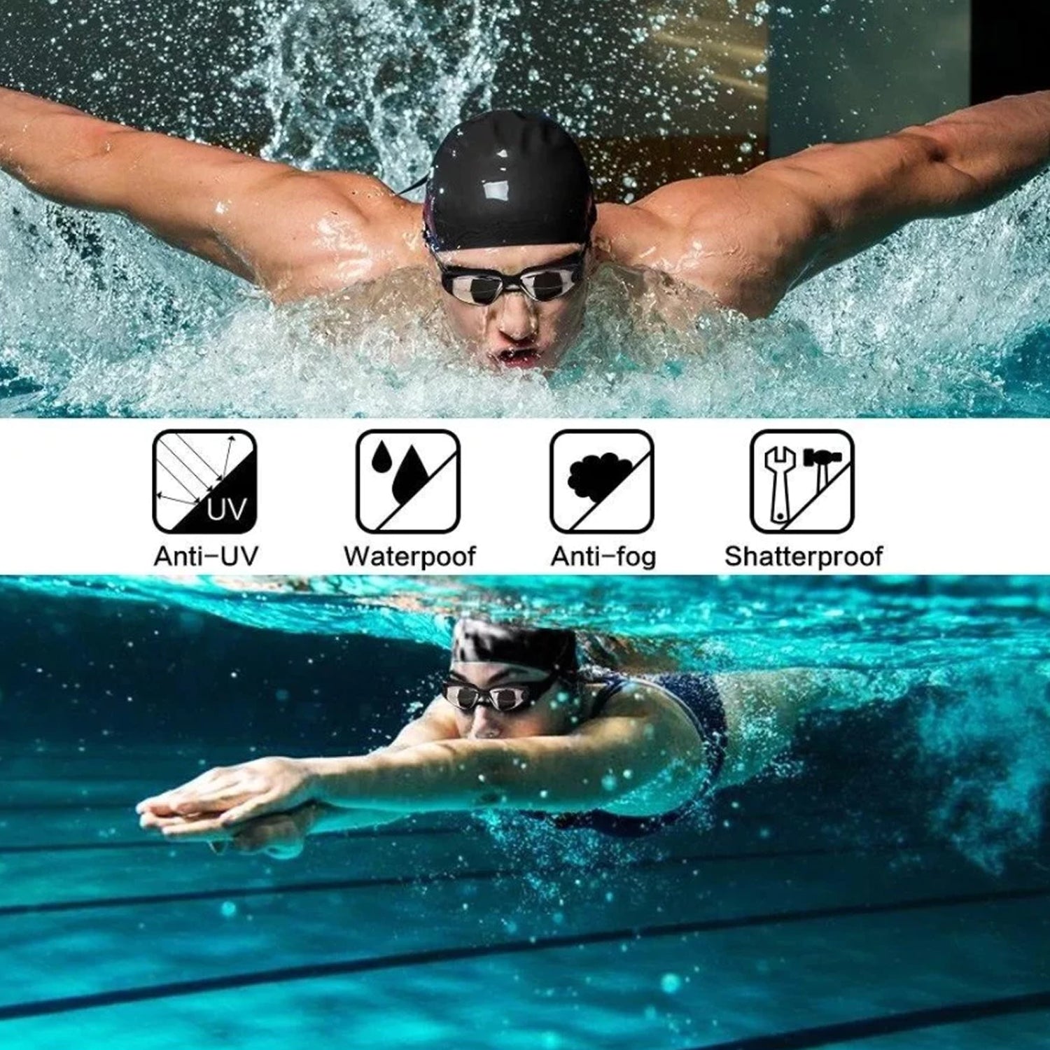 NexFinix Professional Swimming Goggles with Anti-Fog HD Lenses