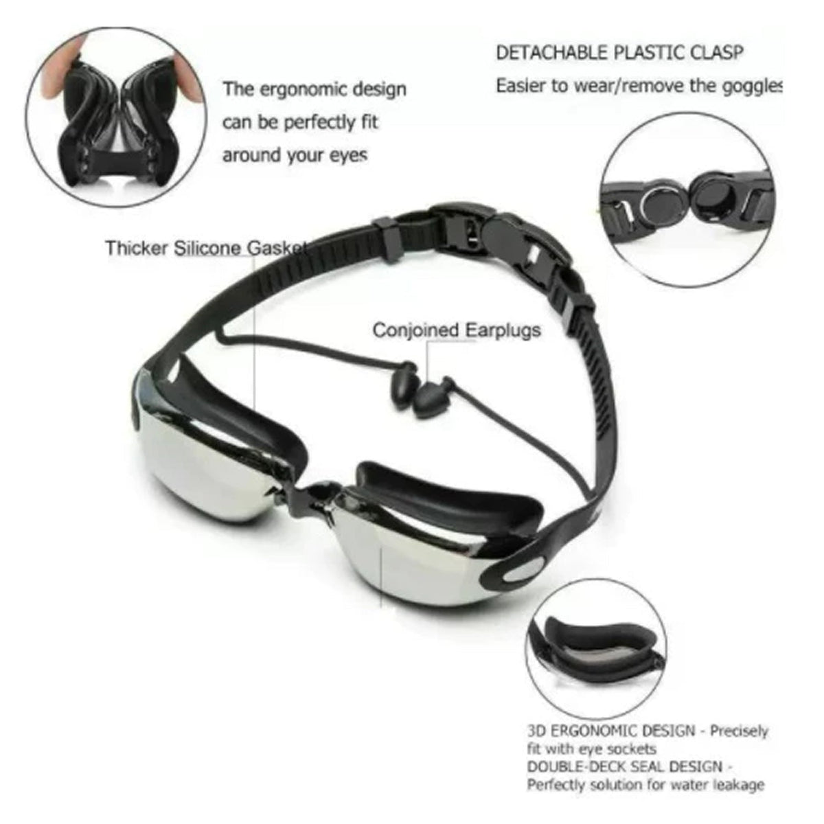 NexFinix Professional Swimming Goggles with Anti-Fog HD Lenses