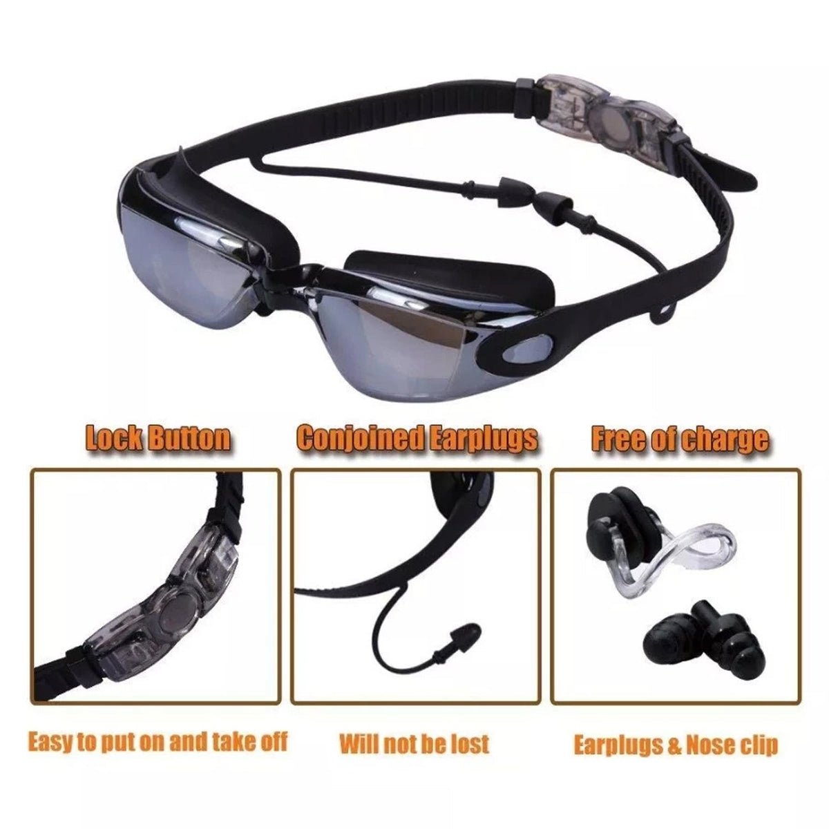NexFinix Professional Swimming Goggles with Anti-Fog HD Lenses