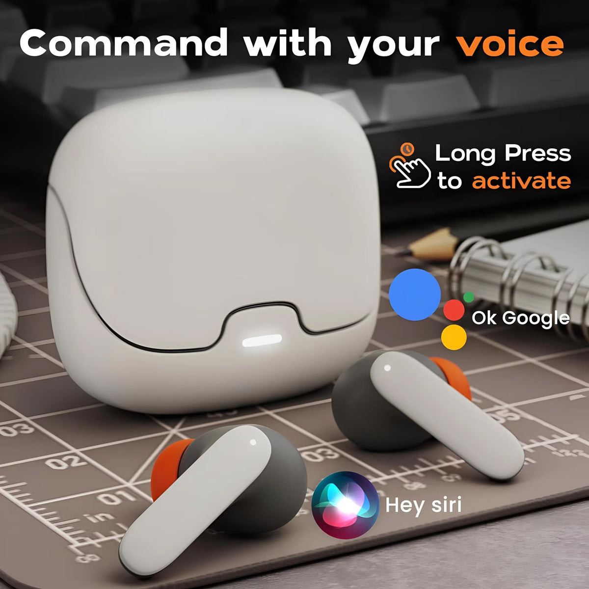 NovyBudd TWS Earbuds | Bluetooth 5.3 Wireless Earphones with Dual-Mic ENC