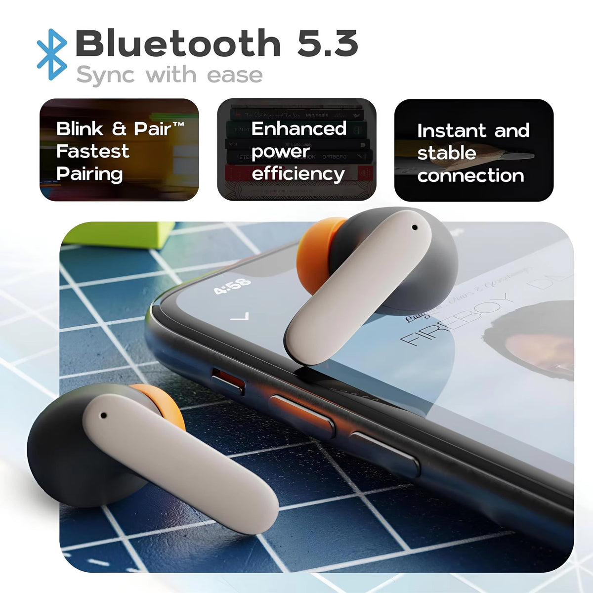 NovyBudd TWS Earbuds | Bluetooth 5.3 Wireless Earphones with Dual-Mic ENC