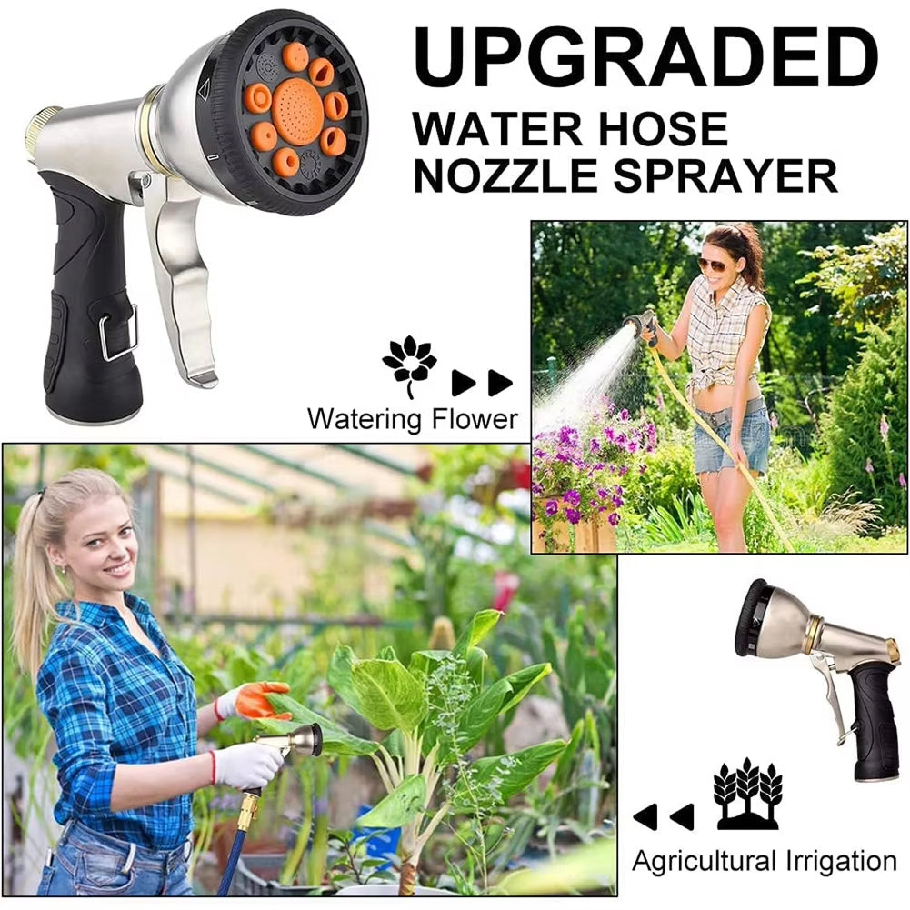 Heavy-Duty 9-Pattern Garden Hose Nozzle | NozzleJet Pro UK