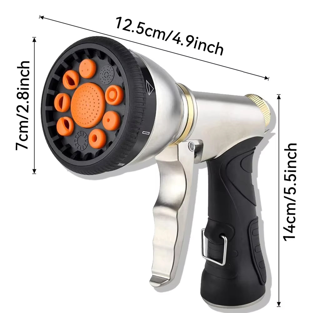 Heavy-Duty 9-Pattern Garden Hose Nozzle | NozzleJet Pro UK