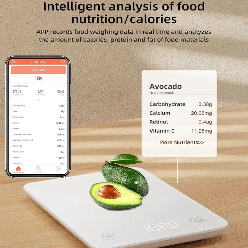 NutryMace Smart Nutrition Kitchen Scale for Macro Tracking