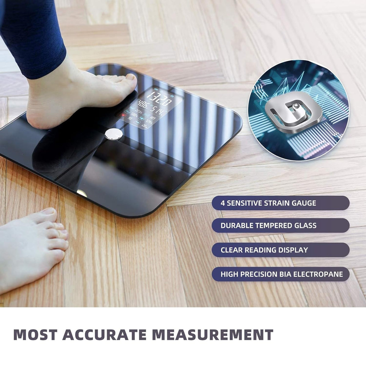 ObeSicale Smart Body Fat Scale with BIA Tech & Heart Rate Monitor