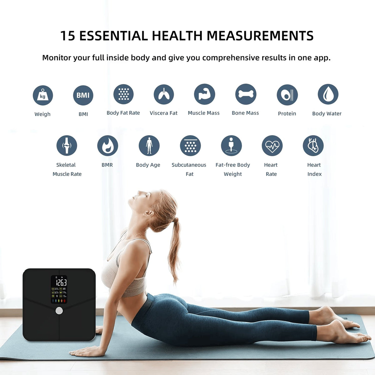 ObeSicale Smart Body Fat Scale with BIA Tech & Heart Rate Monitor