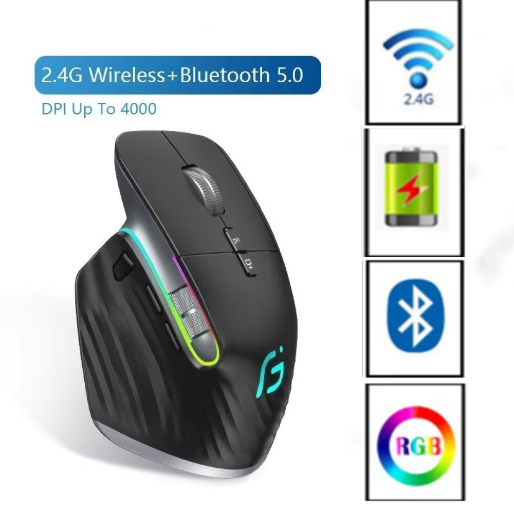 Pamorlix Vertical Mouse UK - 4000 DPI Ergonomic Wireless Mouse