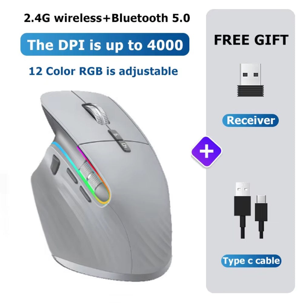 Pamorlix Vertical Mouse UK - 4000 DPI Ergonomic Wireless Mouse
