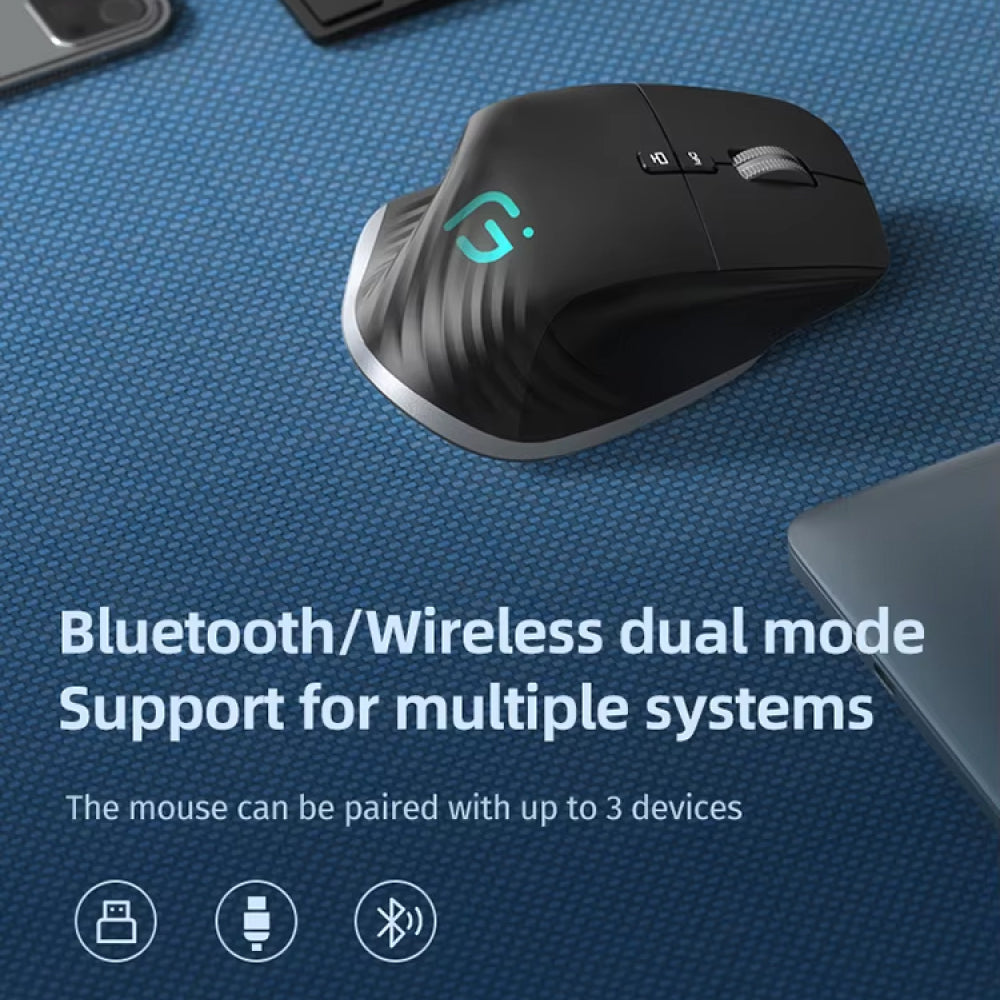 Pamorlix Vertical Mouse UK - 4000 DPI Ergonomic Wireless Mouse