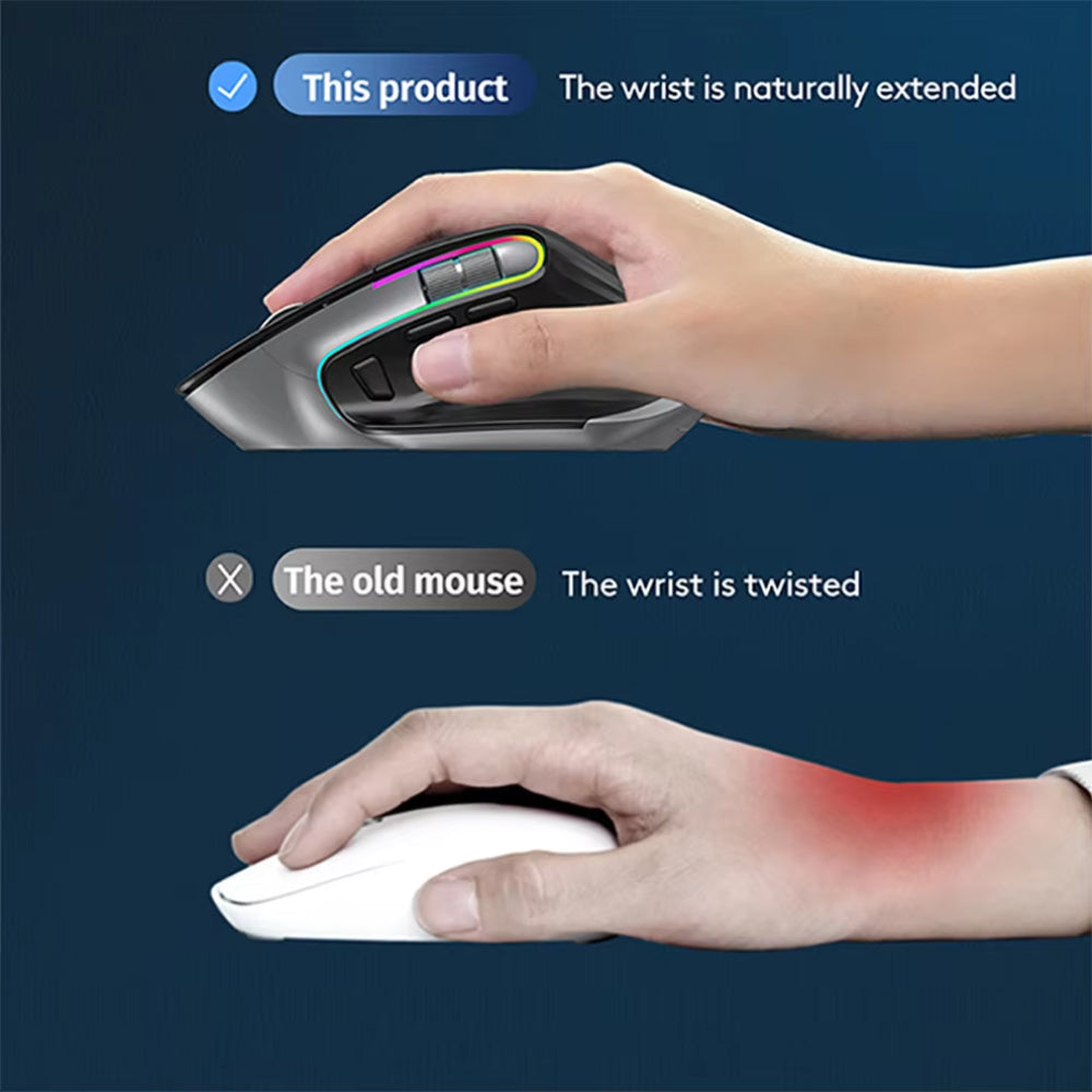 Pamorlix Vertical Mouse UK - 4000 DPI Ergonomic Wireless Mouse