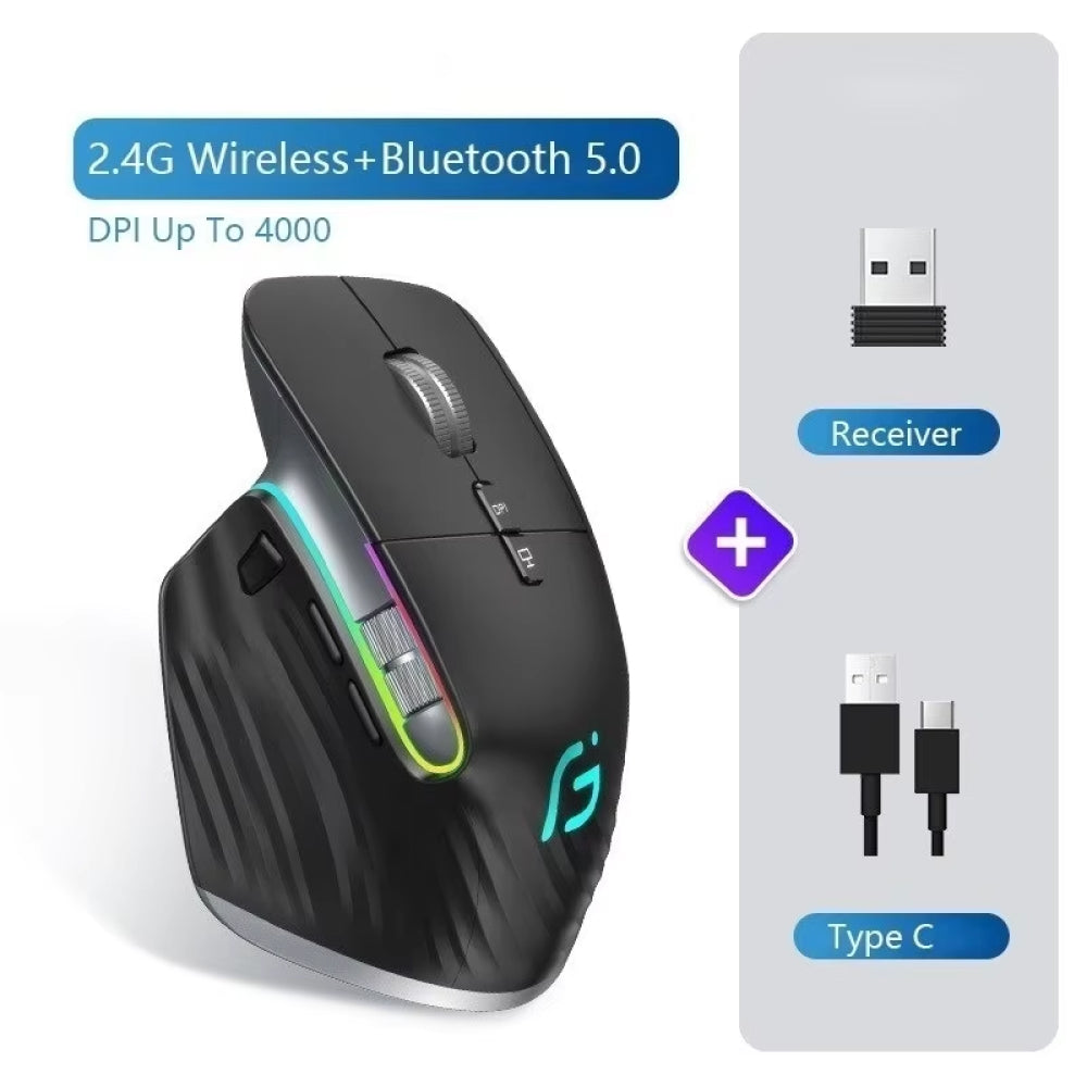Pamorlix Vertical Mouse UK - 4000 DPI Ergonomic Wireless Mouse