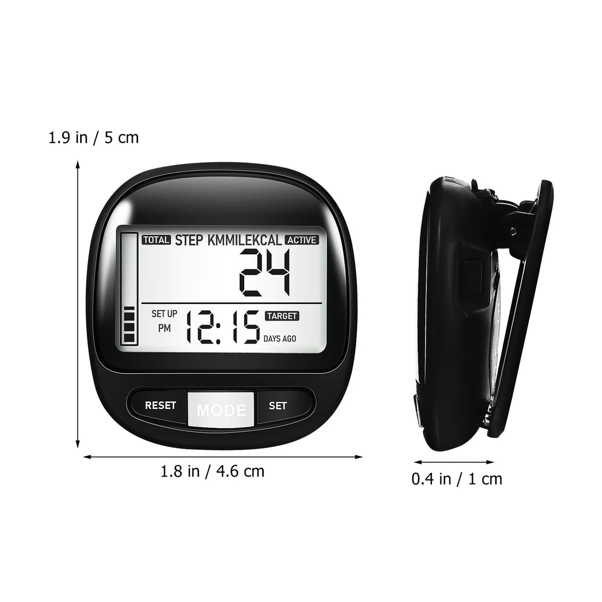 PacerTrad Clip-On Pedometer for Seniors with 3D Sensor