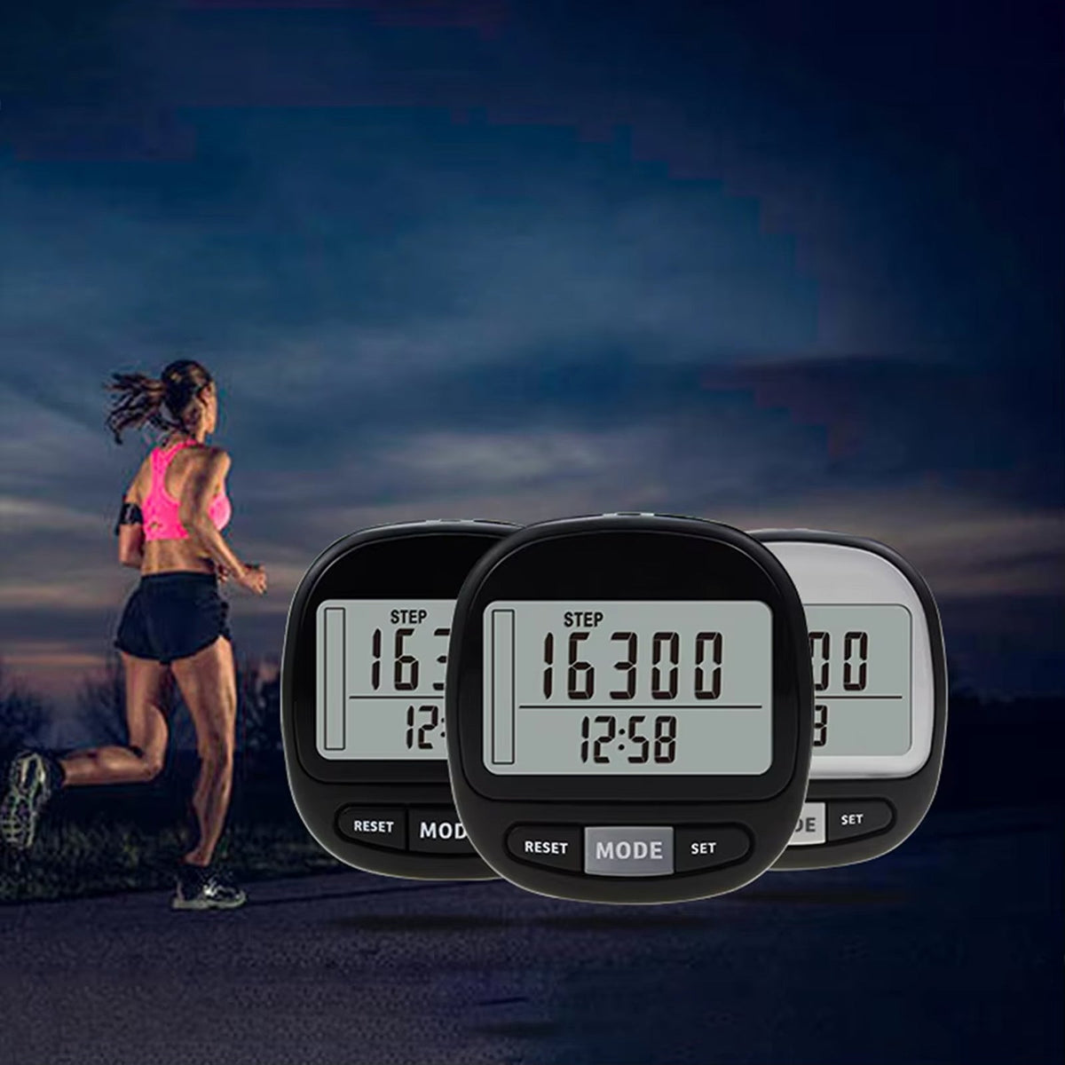 PacerTrad Clip-On Pedometer for Seniors with 3D Sensor