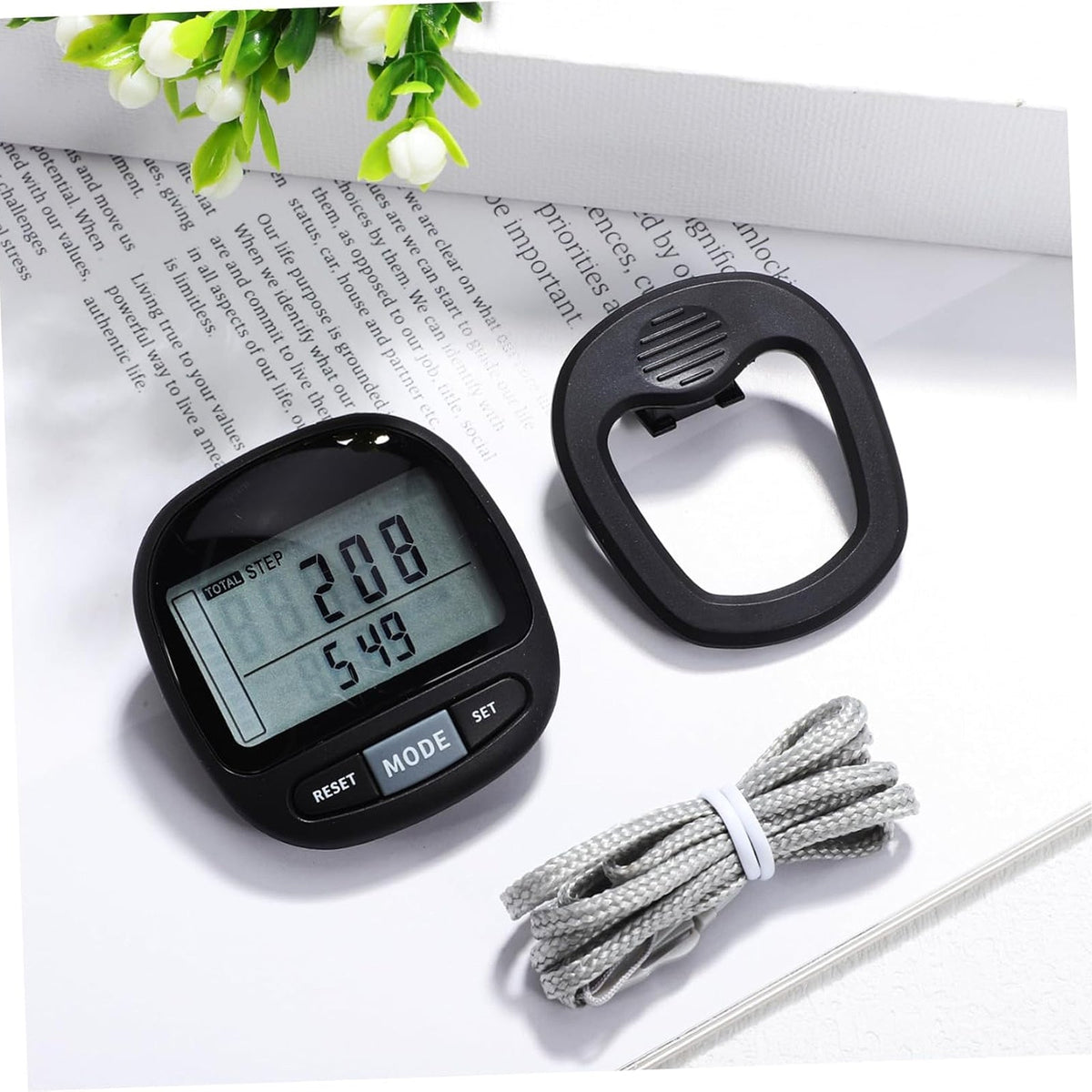 PacerTrad Clip-On Pedometer for Seniors with 3D Sensor
