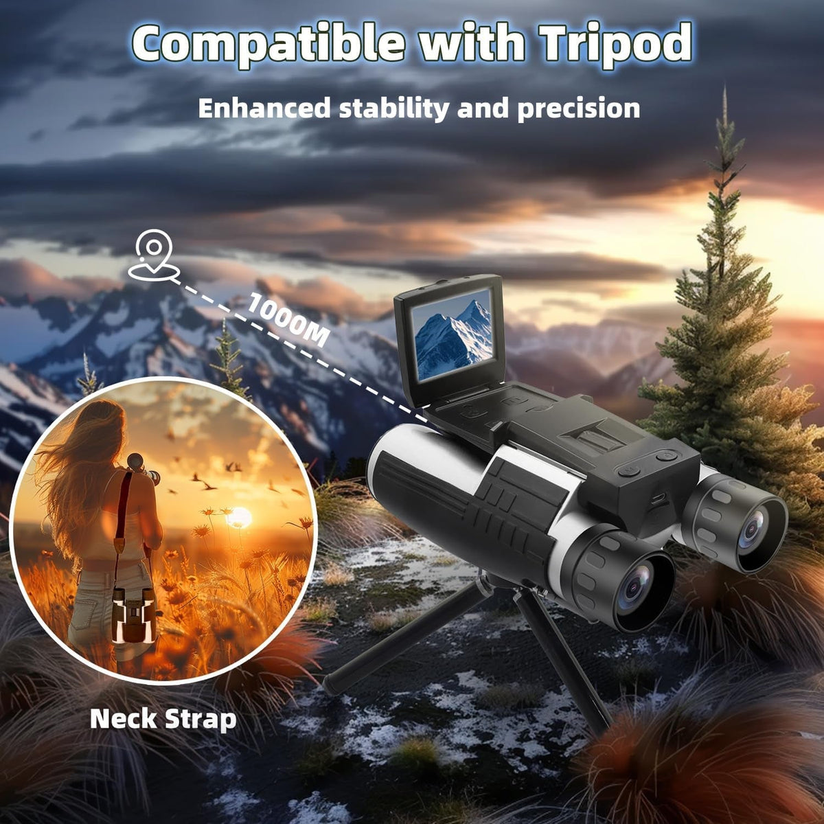 PicScopex 12x32 Digital Binocular Camera with 2K Video Recording