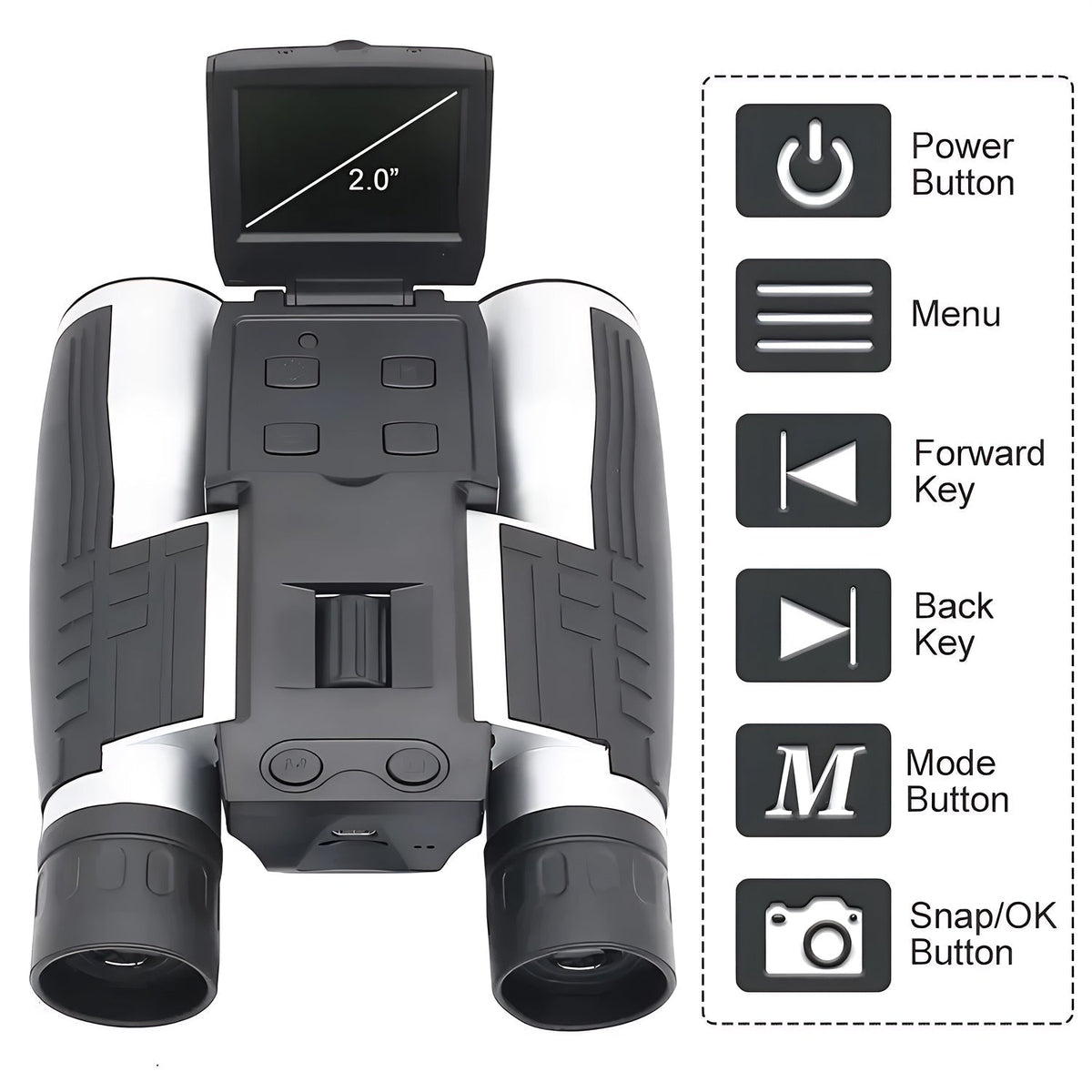 PicScopex 12x32 Digital Binocular Camera with 2K Video Recording