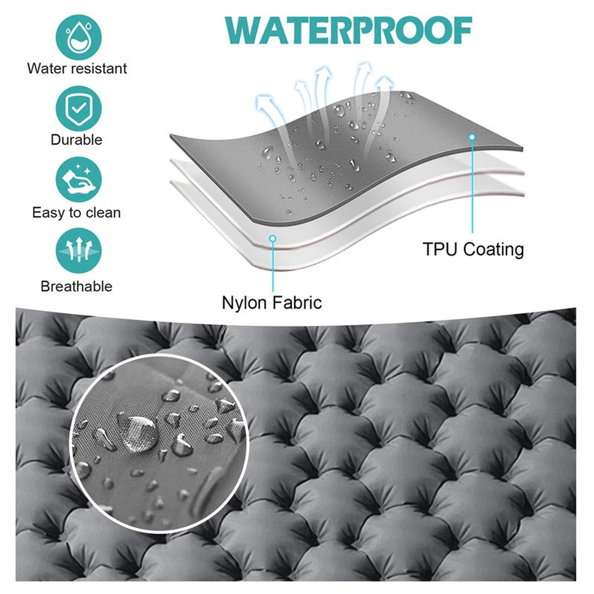 PilloAiri 4-Inch Inflatable Camping Mattress with Built-In Foot Pump