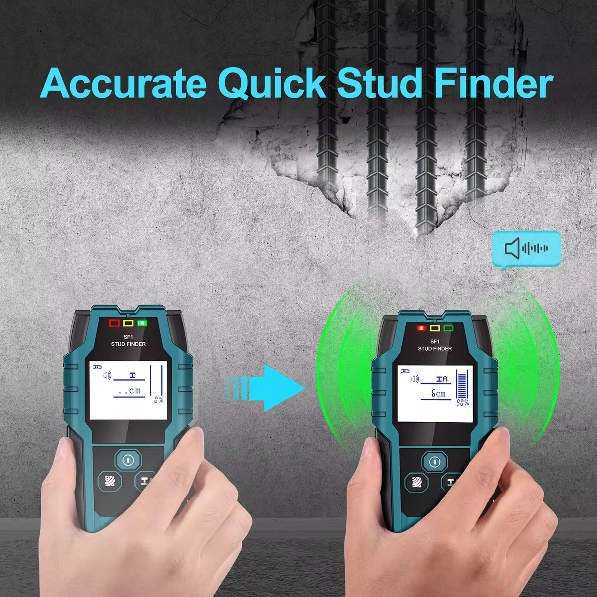 PinWaller v2 Digital Stud Wall Detector & Live AC Scanner