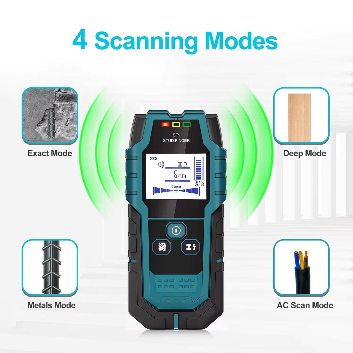 PinWaller v2 Digital Stud Wall Detector & Live AC Scanner