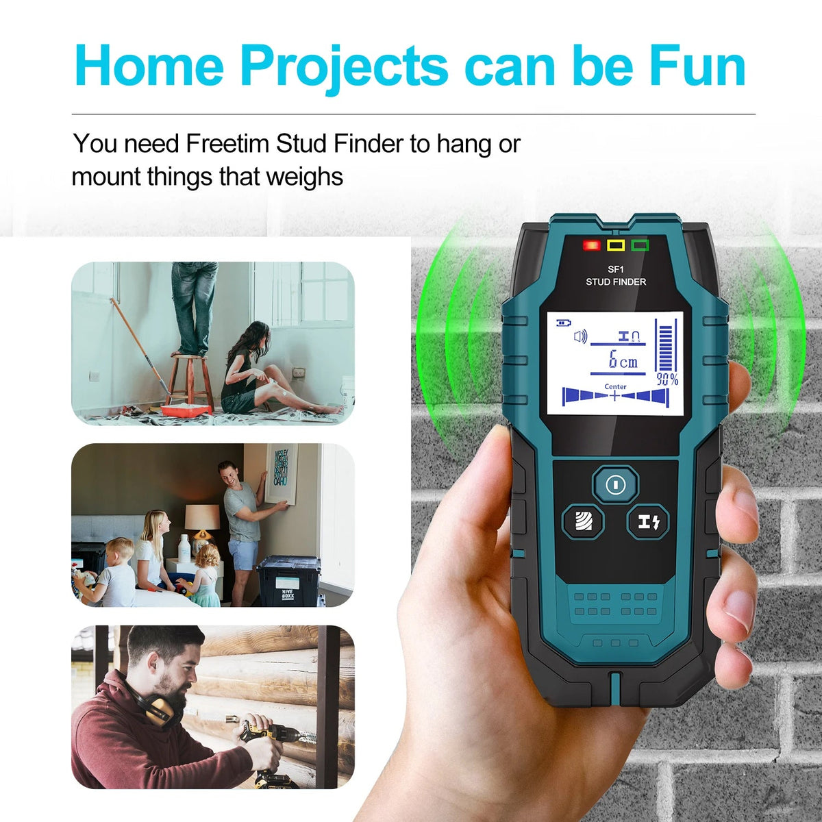 PinWaller v2 Digital Stud Wall Detector & Live AC Scanner